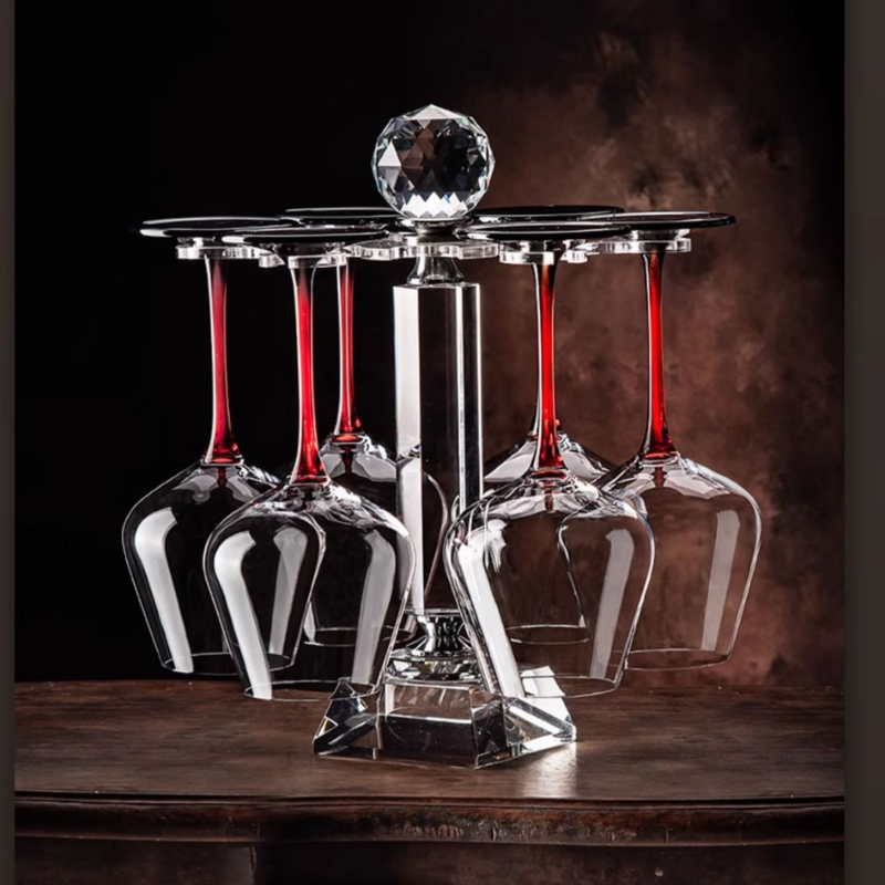 Chargez l&#39;image dans la visionneuse de la galerie, [7 in 1] Wine Accessories Gift Box Luxury 360° Rotating Crystal Hand Blown Wine Decanter with wine glasses and rack

