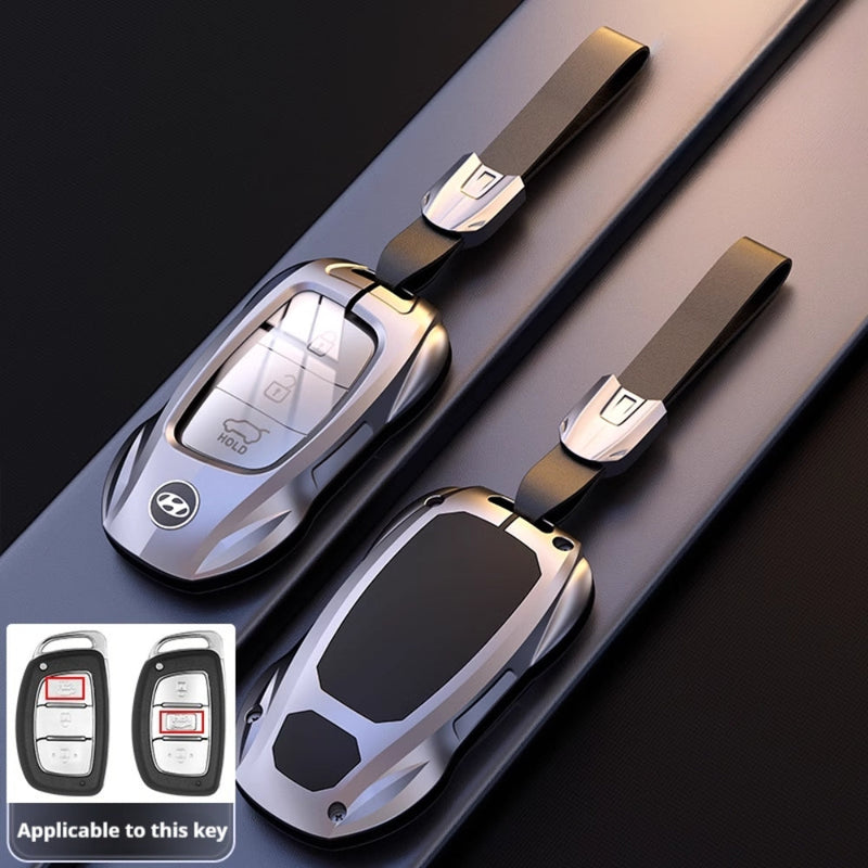 Chargez l&#39;image dans la visionneuse de la galerie, Hyundai Stylish Metal Car Key Fob Protective Case Cover For Tucson, Sport, Elantra, Santa Fe, ix35, ix25
