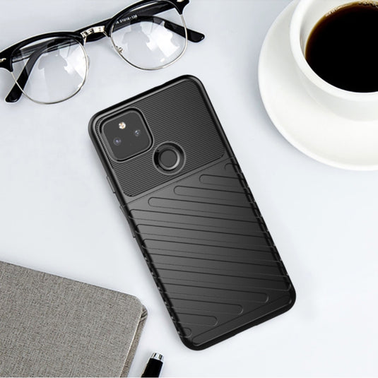 Google Pixel 5 - Thunder Series Twill Texture Thickened Anti-fall Protection TPU Case