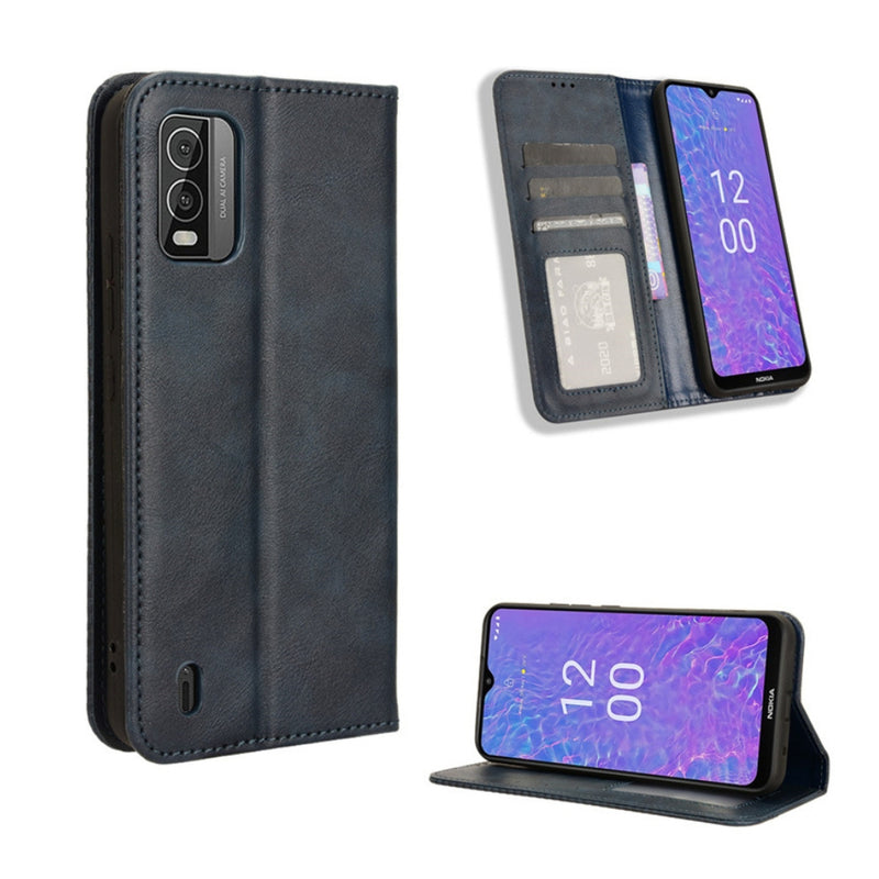 Chargez l&#39;image dans la visionneuse de la galerie, Nokia C210 - Magnetic Buckle Retro Texture Leather Phone Case
