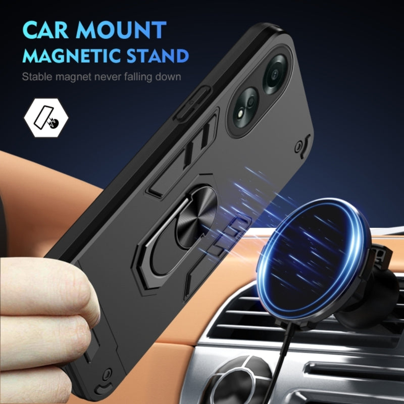 Load image into Gallery viewer, OPPO A17 (CPH2477) - Shockproof Metal Ring Holder Phone Case - Polar Tech Australia
