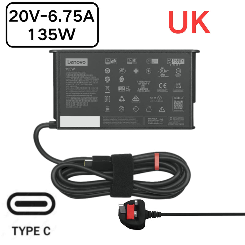 Load image into Gallery viewer, [20V-6.75A/135W][Type C] Lenovo Thinkpad Laptop AC Power Supply Adapter Charger - Polar Tech Australia
