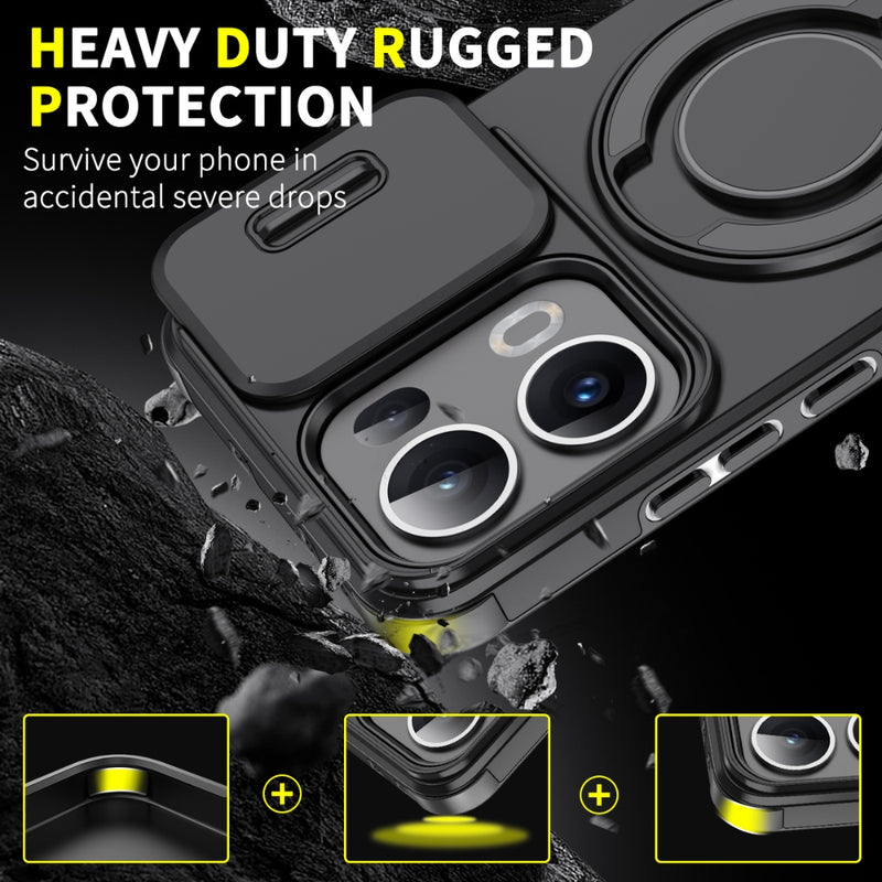 Load image into Gallery viewer, [Built-in Stand][With Slide Lens Cover] OPPO Reno13 F 4G/5G - Anti-Drop Protective Shell Case - Polar Tech Australia
