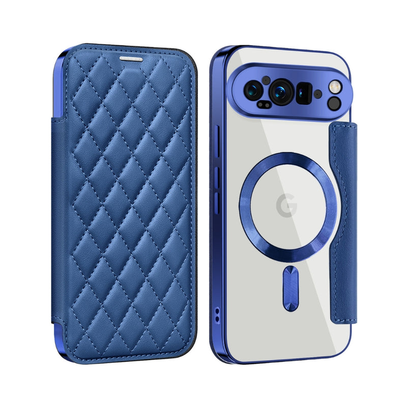 Load image into Gallery viewer, Google Pixel 10 / 10 Pro - Shield Magsafe RFID Anti-theft Rhombus Leather Phone Case

