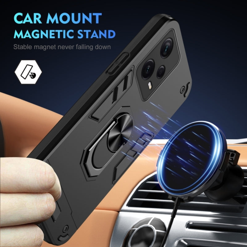 Cargue la imagen en el visor de la galería, Xiaomi Redmi Note 12 5G - Shockproof Metal Ring Holder Phone Case
