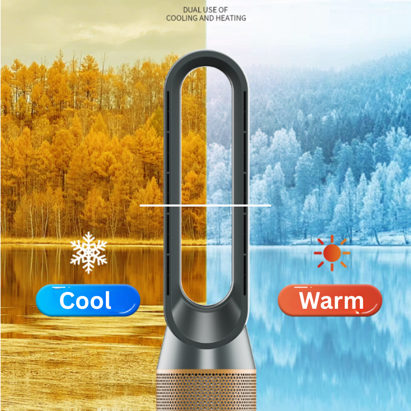 Load image into Gallery viewer, 34 inch Heater &amp; Cooler Fan Combo Bladeless Tower Fan Air Conditioner
