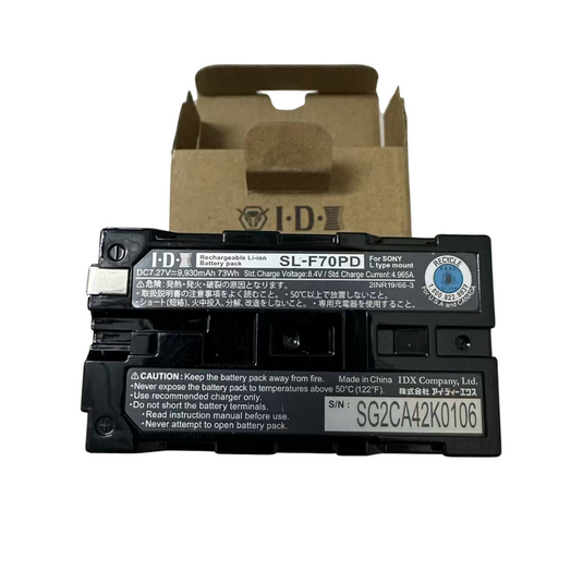 [SL-F70PD] IDX – 9900mAh Sony Camcorder L-Series DV Battery with X-Tap & USB-C PD