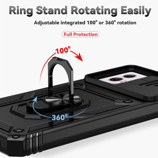 [Magnetic Ring Kickstand][Slide Camera Cover] Motorola Moto G Power 2024 - Shield Shockproof Rugged Heavy Duty Case - Polar Tech Australia
