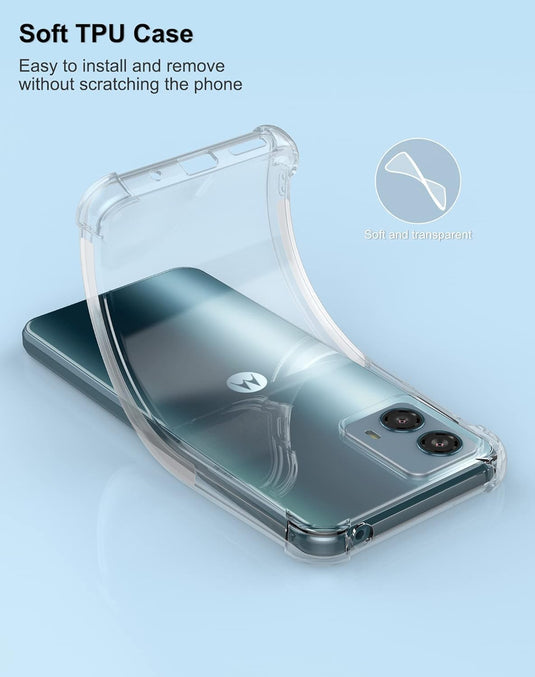 Motorola Moto G24 / G04 / G04S / E14 / G24 Power 4G - AirPillow Cushion Transparent Soft Clear TPU Four Corners Protective Case - Polar Tech Australia