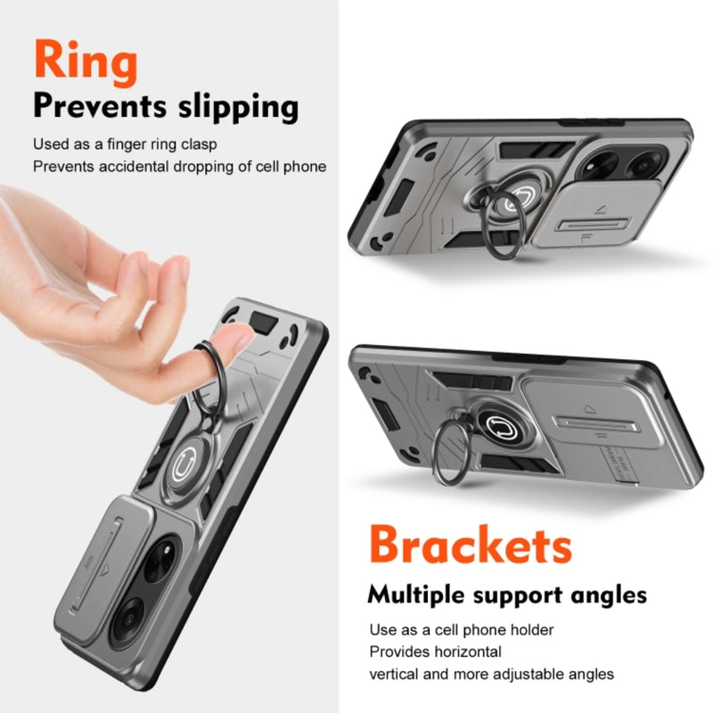 Load image into Gallery viewer, OPPO A78 4G (CPH2565) - Heavy Duty Ring Holder Case with Shockproof &amp; Camera Guard Design - Polar Tech Australia
