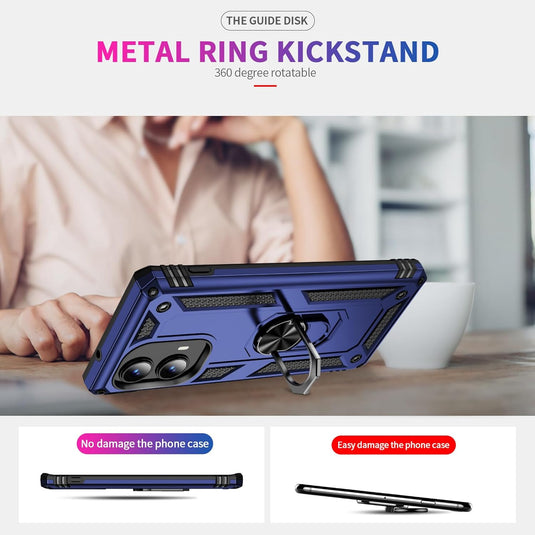 [Built-in 360-degree rotatable ring bracket] Motorola Moto Edge 2024 - Shield Shockproof Rugged Heavy Duty Case - Polar Tech Australia