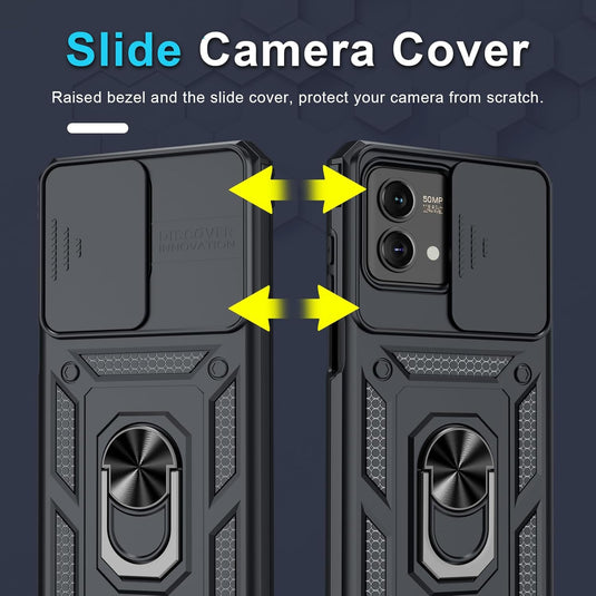 [Magnetic Ring Kickstand][Slide Camera Cover] Motorola Moto G Stylus 5G 2023 - Shield Shockproof Rugged Heavy Duty Case - Polar Tech Australia