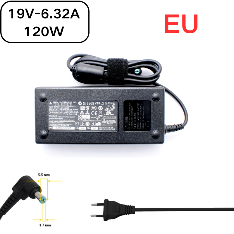 Cargue la imagen en el visor de la galería, [19V-6.32A/120W][5.5x1.7] Acer Aspire 8940G 8950G 8951G Series Laptop AC Power Supply Adapter Charger
