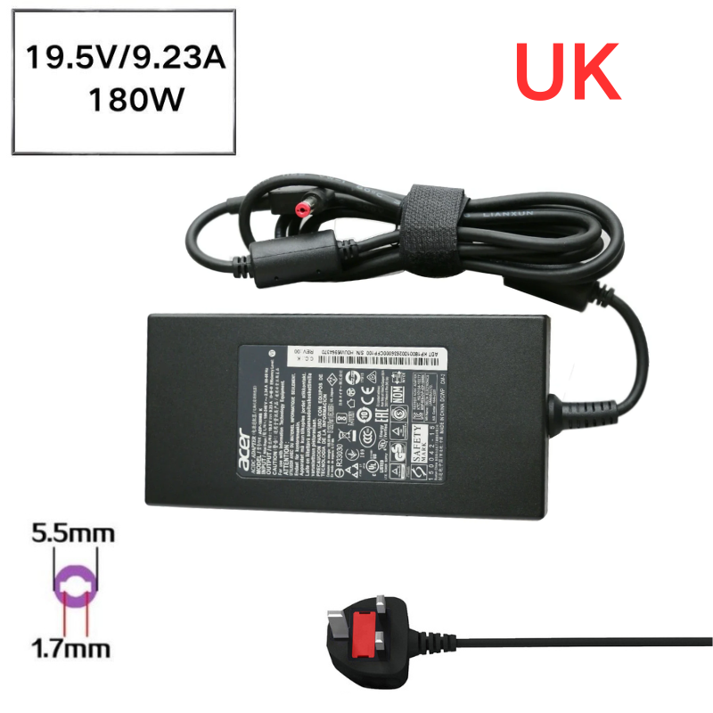Chargez l&#39;image dans la visionneuse de la galerie, [19.5V-9.23A/180W][5.5x1.7] Acer Nitro 5 AN515-57-55R8 N20C1 AC Power Supply Adapter Charger - Polar Tech Australia
