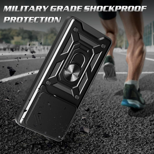Motorola Moto Edge 60 Fusion - Heavy Duty Ring Holder Case with Shockproof & Camera Guard Design - Polar Tech Australia