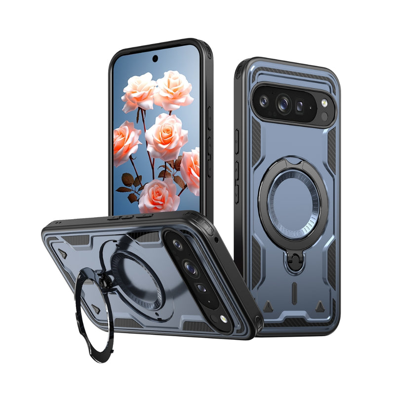 Load image into Gallery viewer, Google Pixel 10 / 10 Pro - TPU+PC 2-in-1 Material Shockproof Protective Case with Metal Rotating Stand
