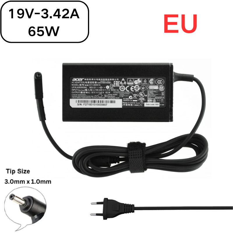 Chargez l&#39;image dans la visionneuse de la galerie, [19V-3.42A/65W][3.0x1.0 &amp; 3.0x1.1] Acer TravelMate X349-M P648-G3-M Laptop AC Power Supply Adapter Charger - Polar Tech Australia
