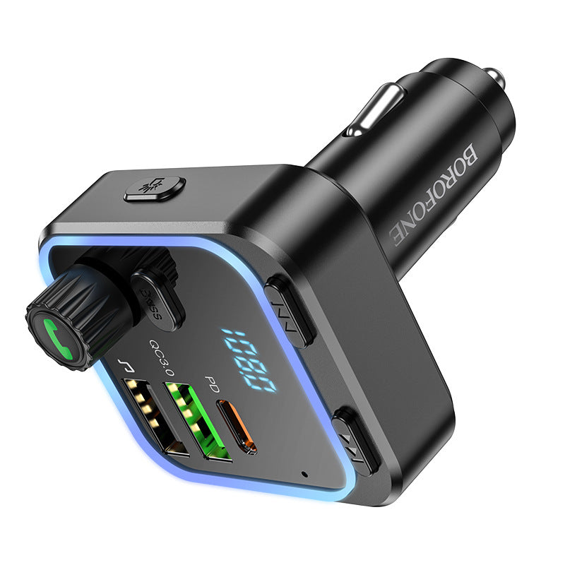 Cargue la imagen en el visor de la galería, [BC53] HOCO Dual USB + PD USB-C Port 20W Car Charging Adapter With FM Transmitter - Polar Tech Australia
