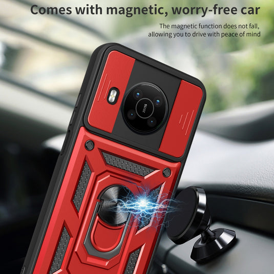 Nokia C21 - Heavy Duty Ring Holder Case with Shockproof & Camera Guard Design