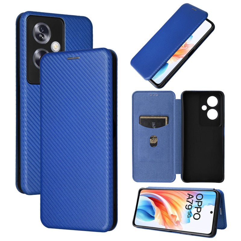 Load image into Gallery viewer, OPPO A79 5G (CPH2557, CPH2553) - Carbon Fiber Texture Flip Leather Phone Case - Polar Tech Australia
