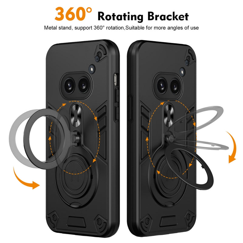 Chargez l&#39;image dans la visionneuse de la galerie, Nothing Phone (2) - Metal Ring 360 Degree Rotating Holder PC Hybrid TPU Phone Case
