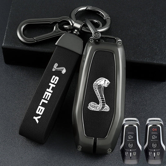 Ford Mustang Zinc Alloy Leather Car Key Fob Case Cover