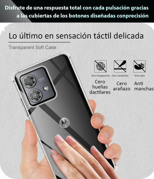 Motorola Moto Edge 40 Neo - AirPillow Cushion Transparent Soft Clear TPU Four Corners Protective Case - Polar Tech Australia