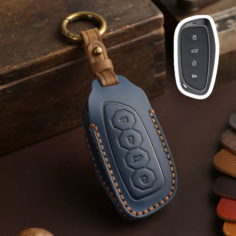 Cargue la imagen en el visor de la galería, Great Wall Handcrafted Genuine Leather Car Key Fob Case Cover For Haval F5, M6, H6, Shenshou, Cool Dog, Soar Max
