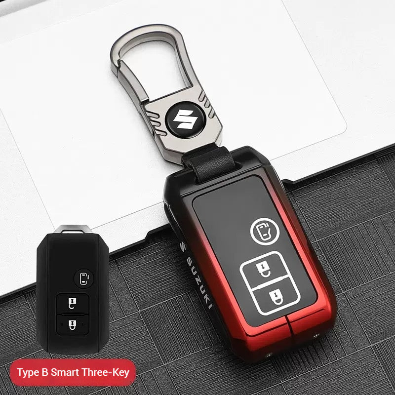Load image into Gallery viewer, Suzuki Zinc Alloy + Silicone Car Key Fob Case Cover For Dzire, Ertiga, Vitara, Brezza, Baleno, HustlerJimny, - Polar Tech Australia
