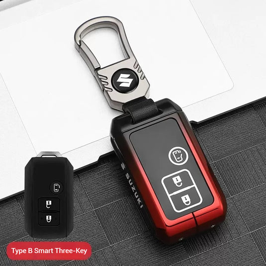 Suzuki Zinc Alloy + Silicone Car Key Fob Case Cover For Dzire, Ertiga, Vitara, Brezza, Baleno, HustlerJimny, - Polar Tech Australia