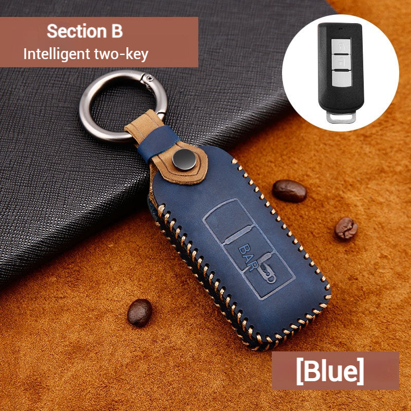 Cargue la imagen en el visor de la galería, Mitsubishi Genuine Leather Full Protection Smart Key Fob Case Cover For Outlander, ASX, Pajero Sport, Eclipse Cross
