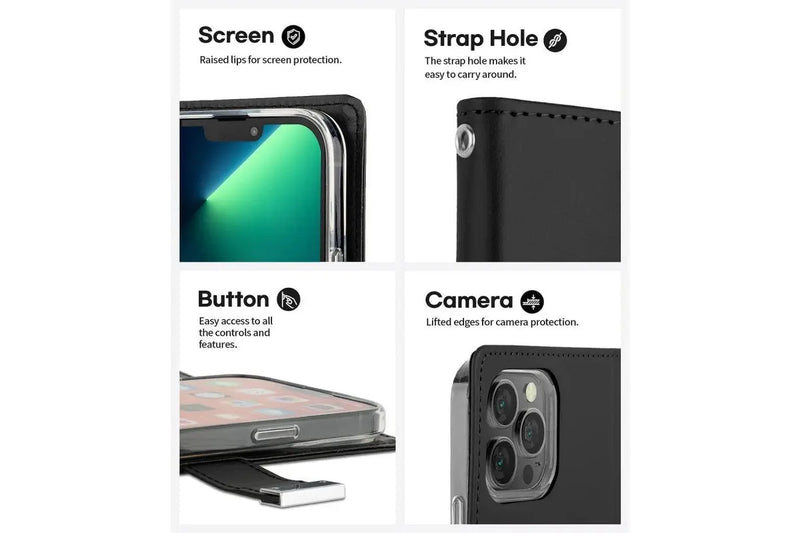 Cargue la imagen en el visor de la galería, Apple iPhone 12/Mini/Pro/Max Mercury Goospery Rich Diary Dual Wallet Premium Quality Flip Leather Case - Polar Tech Australia
