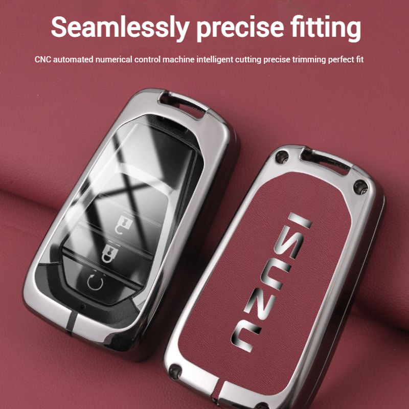 Chargez l&#39;image dans la visionneuse de la galerie, Isuzu Zinc Alloy PU Leather Car Key Fob Case Cover For D-MAX, MUX
