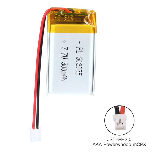 [PH2.0-JST Connector][502035] Universal 300mAh 3.7V Rechargeable Li-Ion Lithium Polymer Battery - Polar Tech Australia