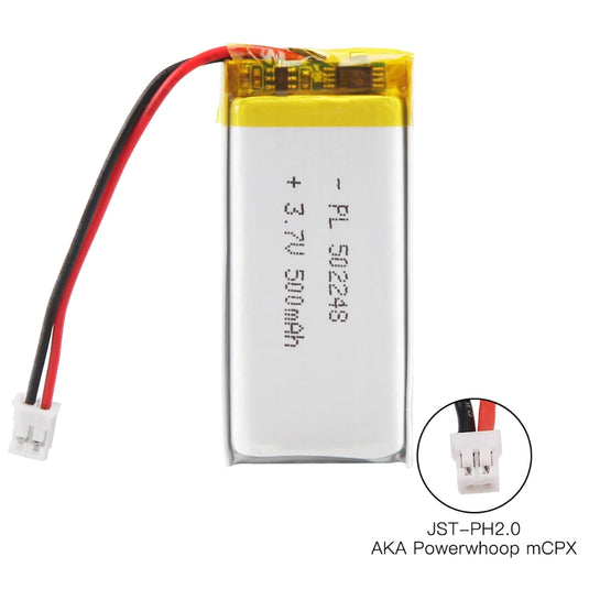 [PH2.0-JST Connector][502248] Universal 500mAh 3.7V Rechargeable Li-Ion Lithium Polymer Battery - Polar Tech Australia