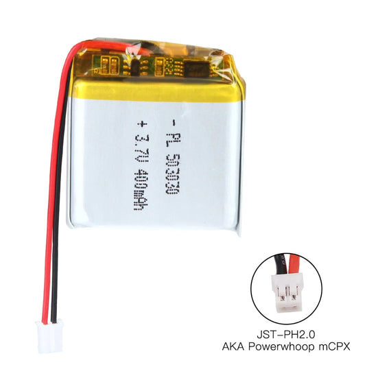 [PH2.0-JST Connector][503030] Universal 400mAh 3.7V Rechargeable Li-Ion Lithium Polymer Battery - Polar Tech Australia
