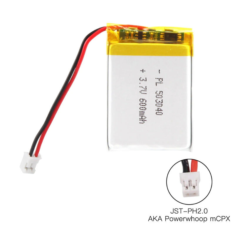 Cargue la imagen en el visor de la galería, [PH2.0-JST Connector][503040] Universal 600mAh 3.7V Rechargeable Li-Ion Lithium Polymer Battery - Polar Tech Australia
