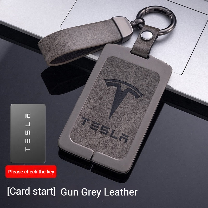 Cargue la imagen en el visor de la galería, Tesla Metal + PU Leather Smart Key Card Case for Model 3, S, Y, X
