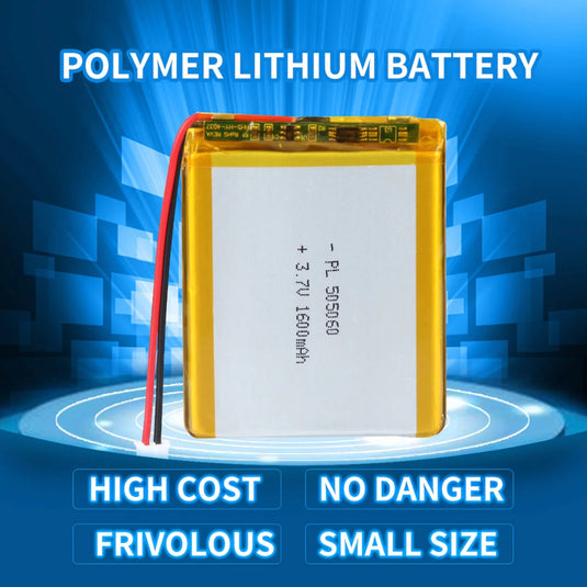 [PH2.0-JST Connector][505060] Universal 1600mAh 3.7V Rechargeable Li-Ion Lithium Polymer Battery - Polar Tech Australia