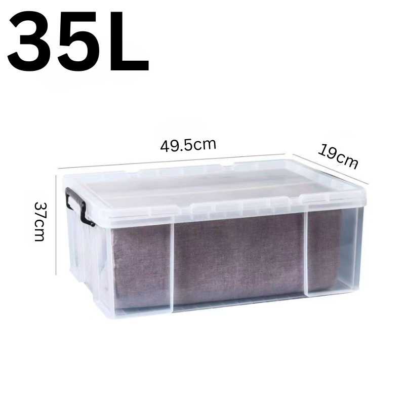 Cargue la imagen en el visor de la galería, [4Pcs Set] Heavy Duty Extra Thick 17L 25L 40L 60L Clear Food Grade Stackable Plastic Storage Bins Box Container With Lid - Polar Tech Australia
