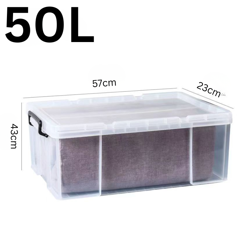 Cargue la imagen en el visor de la galería, [50L] Heavy Duty Extra Thick Clear Food Grade Stackable Plastic Storage Bins Container Box With Lid - Polar Tech Australia
