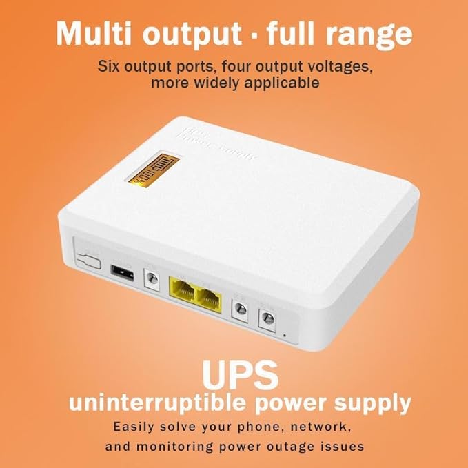 Cargue la imagen en el visor de la galería, [6000mAh] Universal Mini UPS Battery Backup For WIFI Router, Modem, POE Switch, Security Camera CCTV &amp; Alarm &amp; Attendance Machine LED Light
