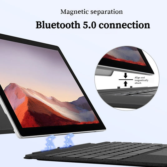 [With RGB Backlit] Microsoft Surface Pro 8/9/10/X/11 - Compatible with Lightweight Wireless Bluetooth Magnetic Touch Keyboard - i-Station Mobile Phone & Electronic Device Repair and Accessories
