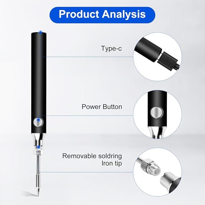 Load image into Gallery viewer, [USB Powered][Max 450℃] Komax 3 Level Adjustable Temperature Portable Type-C Powered Soldering Iron Station - Polar Tech Australia
