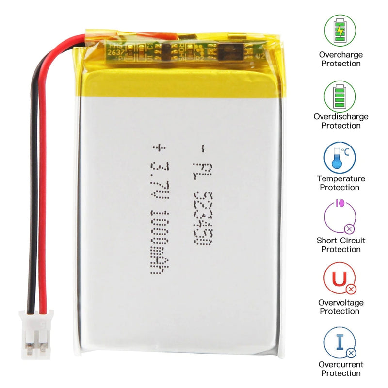 Cargue la imagen en el visor de la galería, [PH2.0-JST Connector][523450] Universal 1000mAh 3.7V Rechargeable Li-Ion Lithium Polymer Battery - Polar Tech Australia
