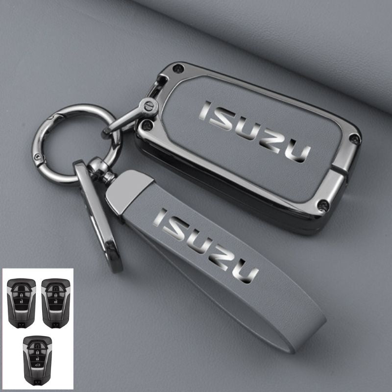 Chargez l&#39;image dans la visionneuse de la galerie, Isuzu Zinc Alloy PU Leather Car Key Fob Case Cover For D-MAX, MUX
