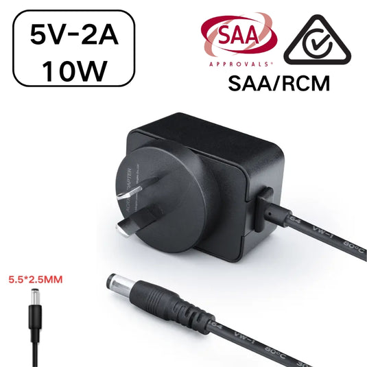 [SAA/RCM][5V][5.5x2.5 & 5.5x2.1] Universal Computer/Monitor/LED Strip/Light Module/Speaker/CCTV/Router/Camera - Power Supply Adapter Wall Charger