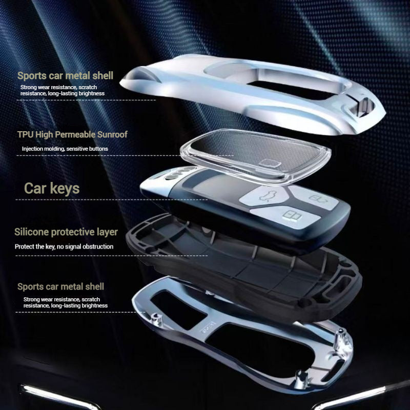 Cargue la imagen en el visor de la galería, Audi Zinc Alloy Silicone Car Key Fob Case Cover For A3 For A4, A5, Q3, Q7, Audi TT - i-Station Mobile Phone &amp; Electronic Device Repair and Accessories

