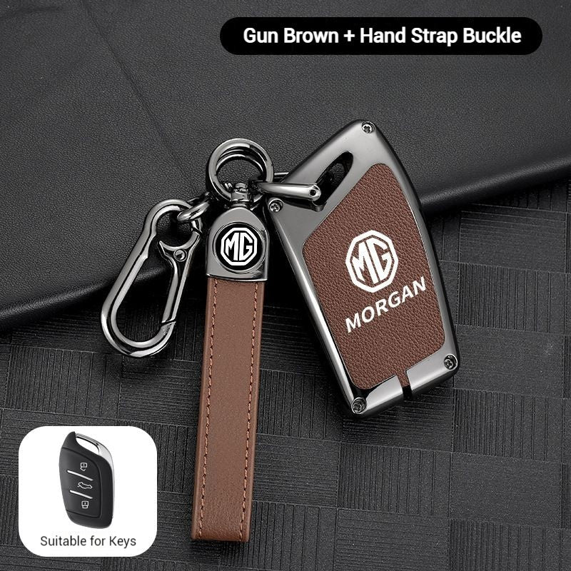 Cargue la imagen en el visor de la galería, MG Zinc Alloy + PU Leather Car Key Fob Case Cover For MG3, MG5, MG6, MG7, ZST, ZS, GS, MG ONE, MG4 EV
