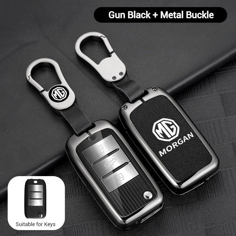 Cargue la imagen en el visor de la galería, MG Zinc Alloy + PU Leather Car Key Fob Case Cover For MG3, MG5, MG6, MG7, ZST, ZS, GS, MG ONE, MG4 EV
